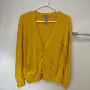 Banana Republic mustard yellow cardigan, size M